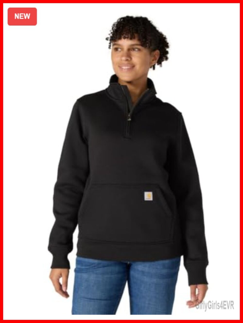 Clarksburg Quarter-Zip Sweatshirt Mock Neck Relaxed Fit Cotton Polyester